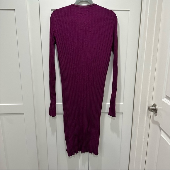Simon Miller Rib Long Ribbed Knit Cardigan Purple Size Extra Small - Picture 7 of 8